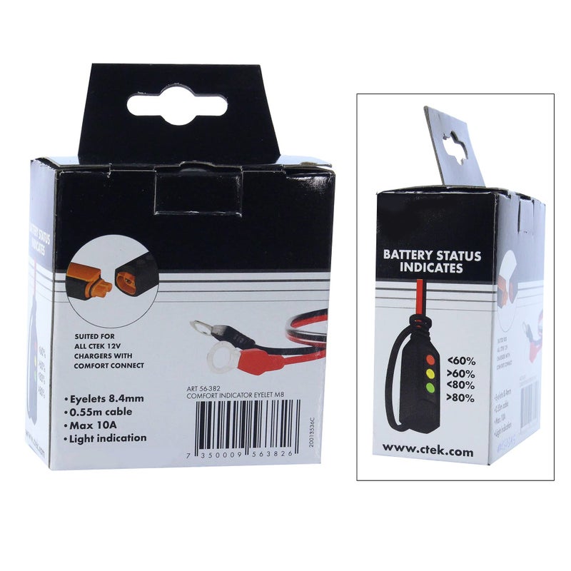 CTEK Indicator Eyelet M8, LED Indicator Showing Battery Charge Status, 8 mm Eyelet, Permanent Connection for Hard-to-Reach Batteries, for All 12V Lead-Acid Batteries & CTEK Chargers up to 10A - Image 5